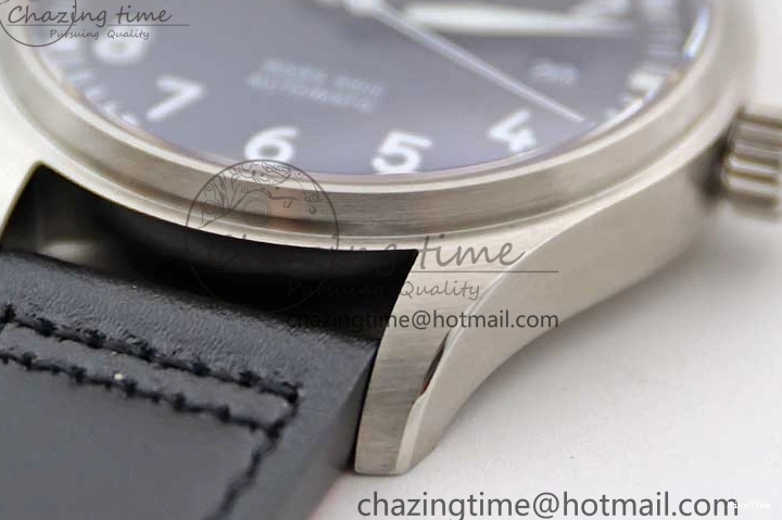 MIROTIME 0421 Vibrant Mark XVIII IW327001 SS M+F 1:1 Best Edition Black Dial on Black Leather Strap A 7055